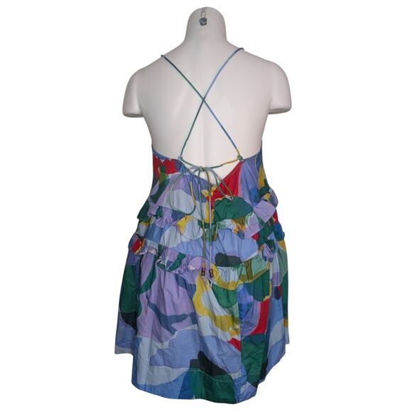 By Anthropologie Sleeveless Ruffled Seaside Floral Mini Dress, Size Small - Picture 7 of 10